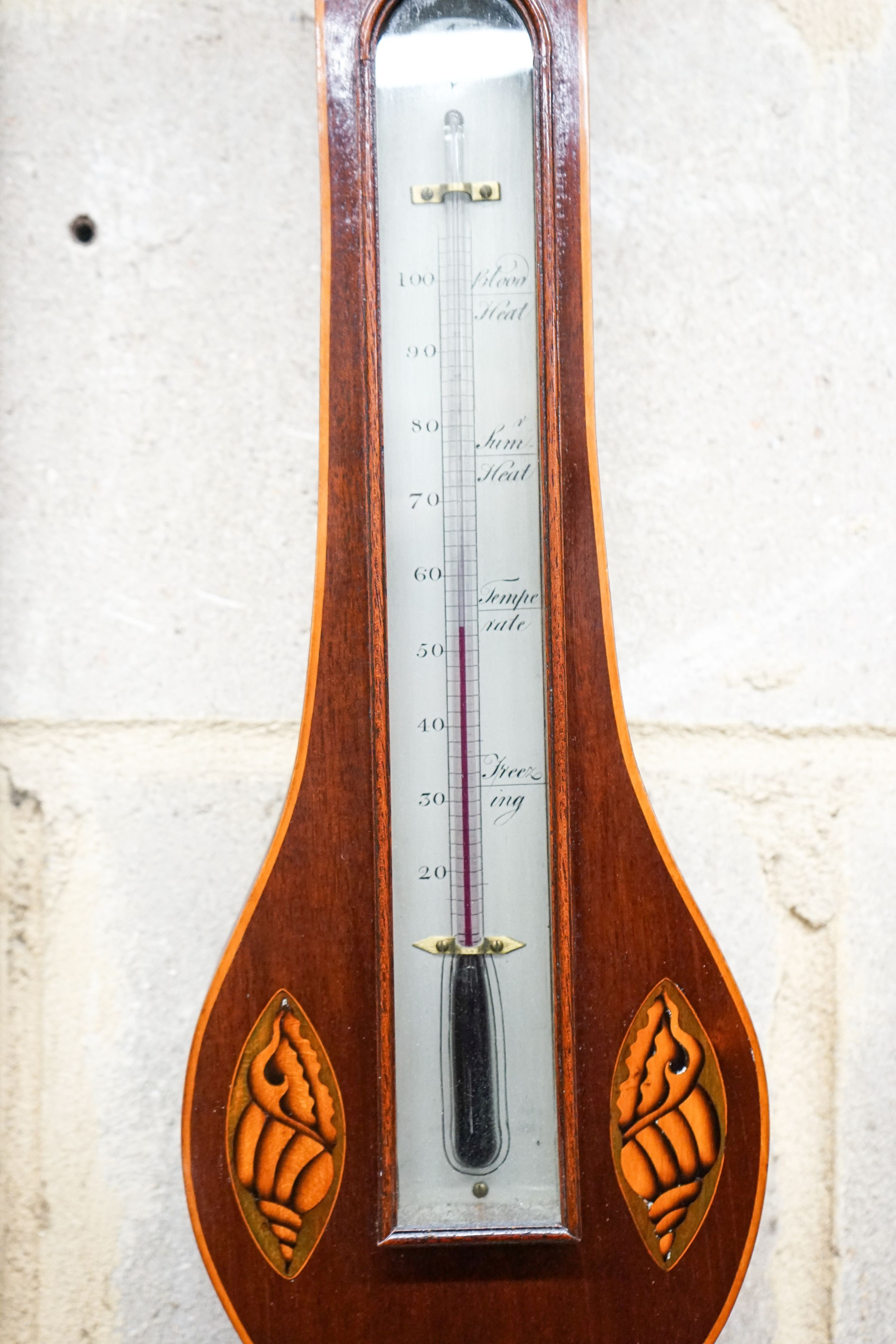 A George III inlaid mahogany wheel barometer, marked Silva, Boston, height 98cm